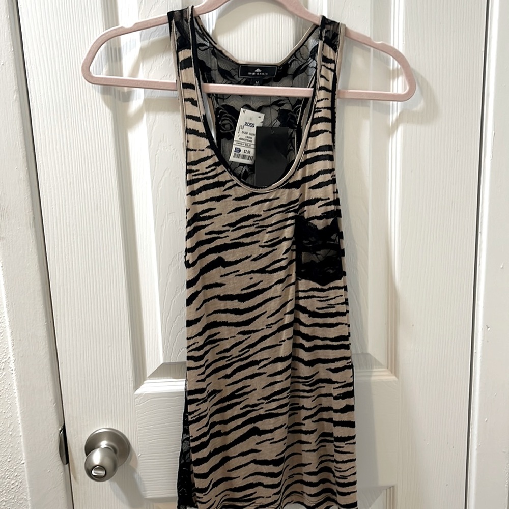 Striped top with pretty lace back detailing